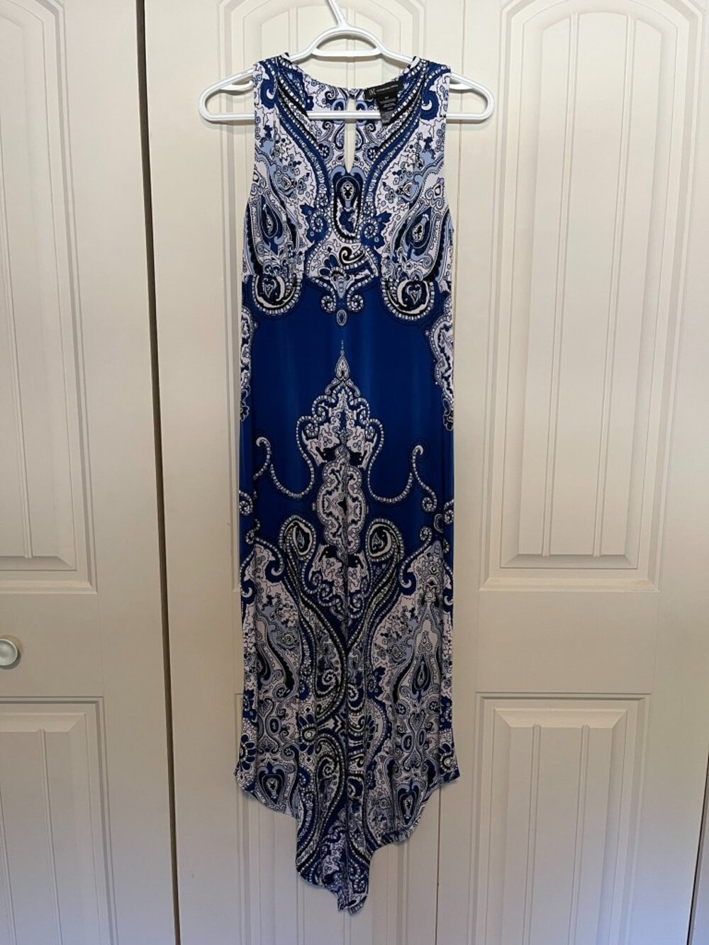 INC Blue Paisley Sleeveless Maxi Dress Size Small